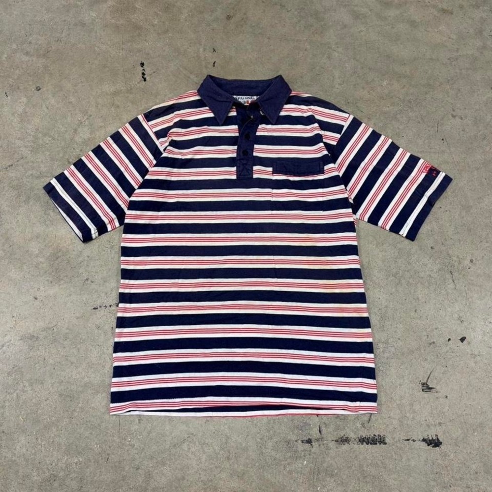 90s spalding striped golf polo